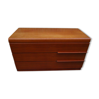 Mahogany low chest of drawers 70s