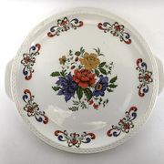 Plat rond gateau tarte fleur vintage Moulin des Loups model Derby