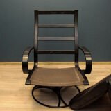 Modern armchair in black leather Gota Mobler