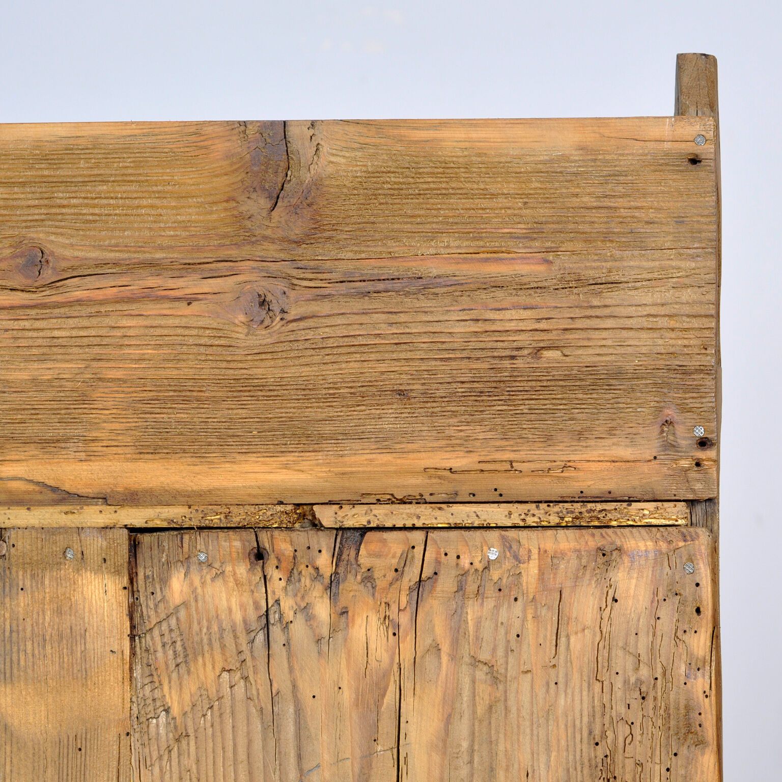 Antique primitive moldavian pine country farmhouse cabinet , circa 1850