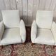 Paire de fauteuils contemporains en suédine beige