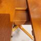 round or oval table with extension, central leg, vintage Baumann design