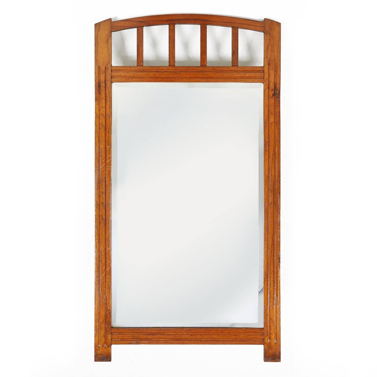 Art Deco Mirror in Wood with Facet Cut Mirror, 1930s