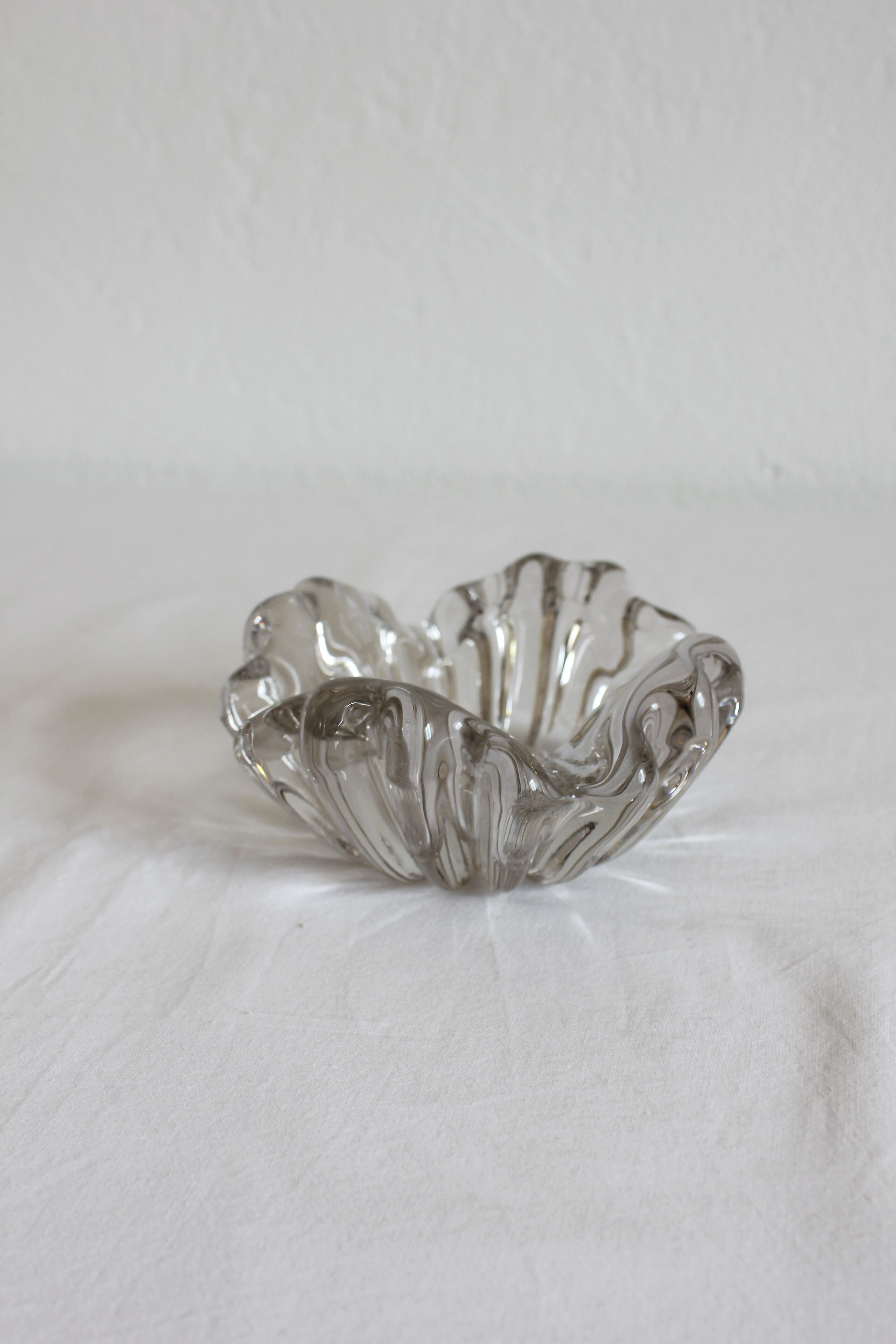 Vintage crystal ashtray 70s