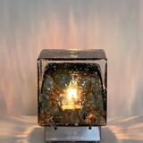 Cubical glass table lamp from Murano by Limburg, Germany, 1970s.