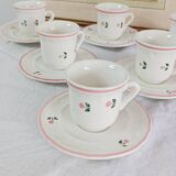 Set of 6 quadrifoglio coffee cups with saucers