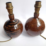 Pair of sandstone lamps - La Borne Circa 70