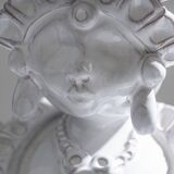 Paire de soliflores têtes de maure en céramique, 1970s