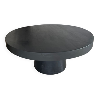 Table ronde noire en bois massif