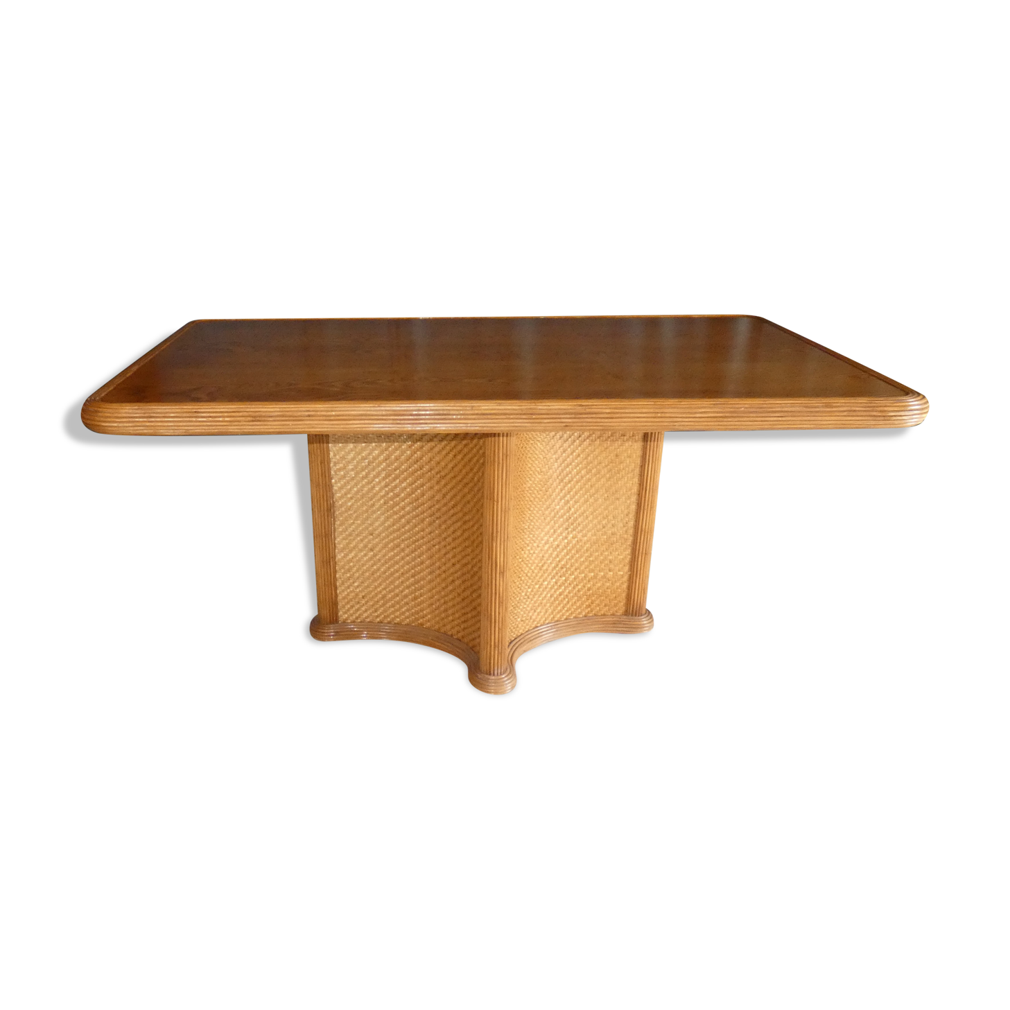 Dinner table in rattan cane