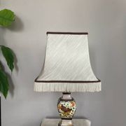 Lampe de salon en faïence façon craquelée décor fait main époque XXe