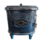 Vintage "Le Non Pareil" cast iron blue enamel frying pan – Upcycled to bioethanol