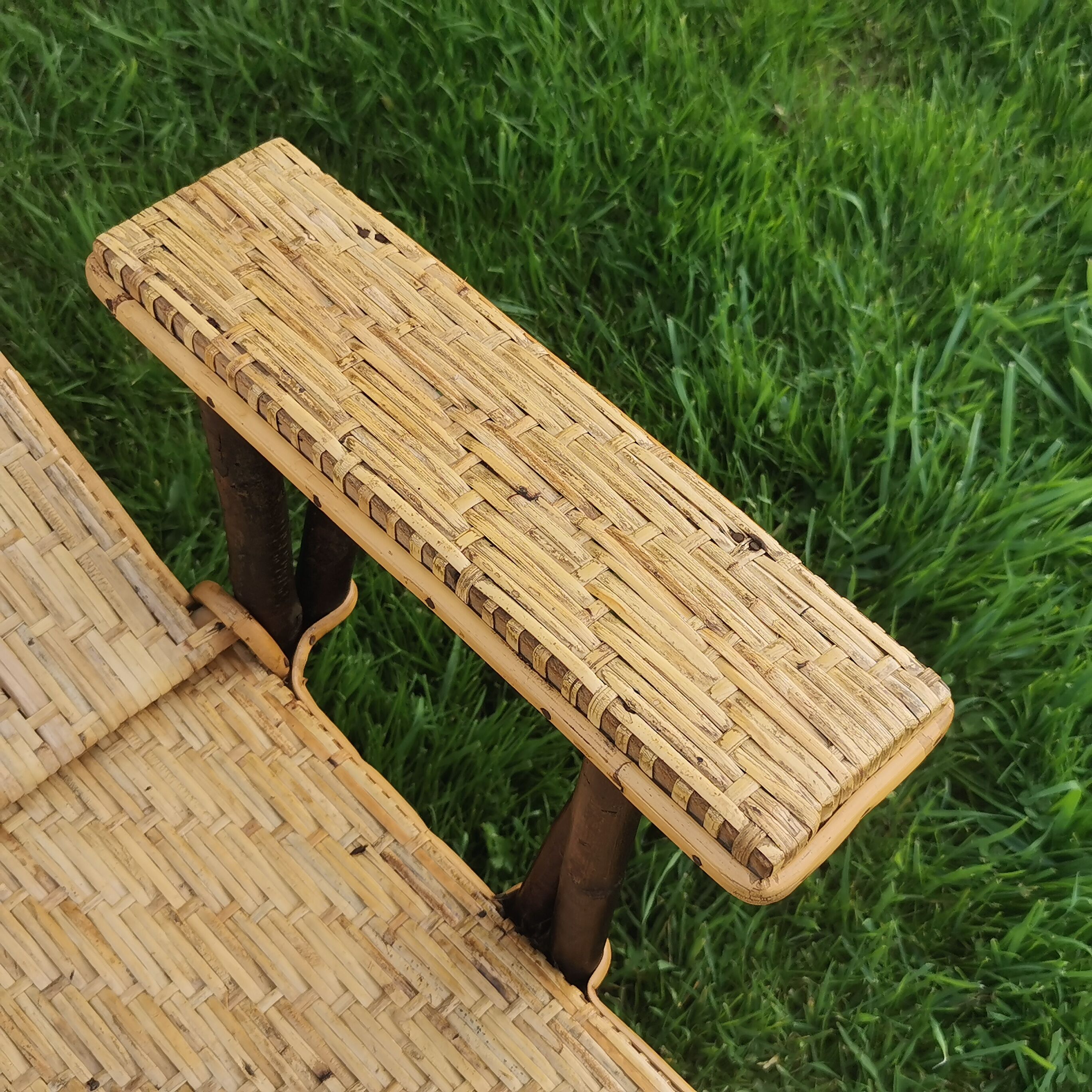 Chaise longue en rotin 60'