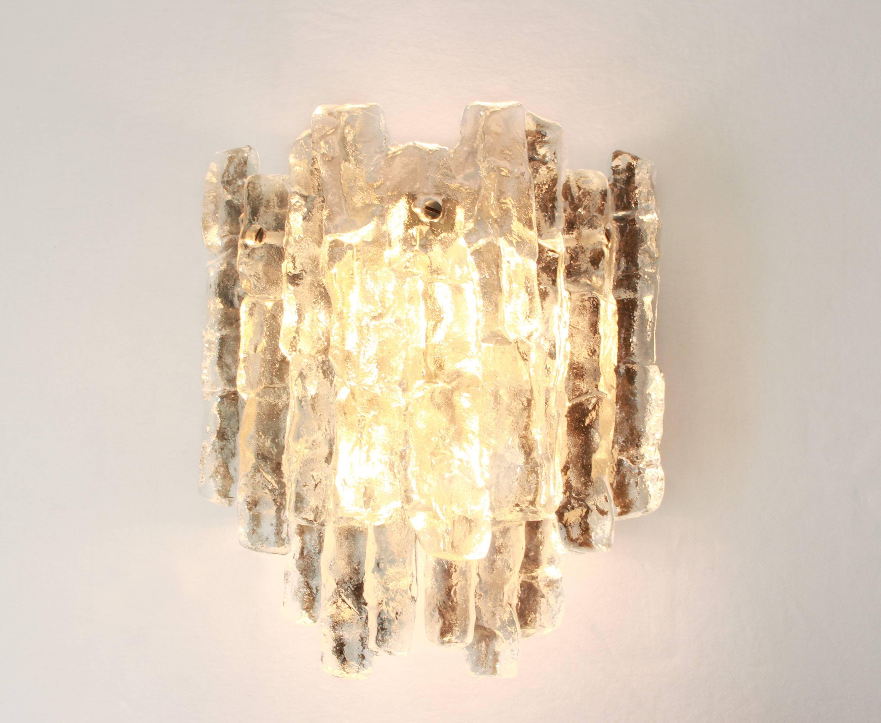 1 of 2 Large Kalmar Murano Wall Sconces, Austria, 1960s