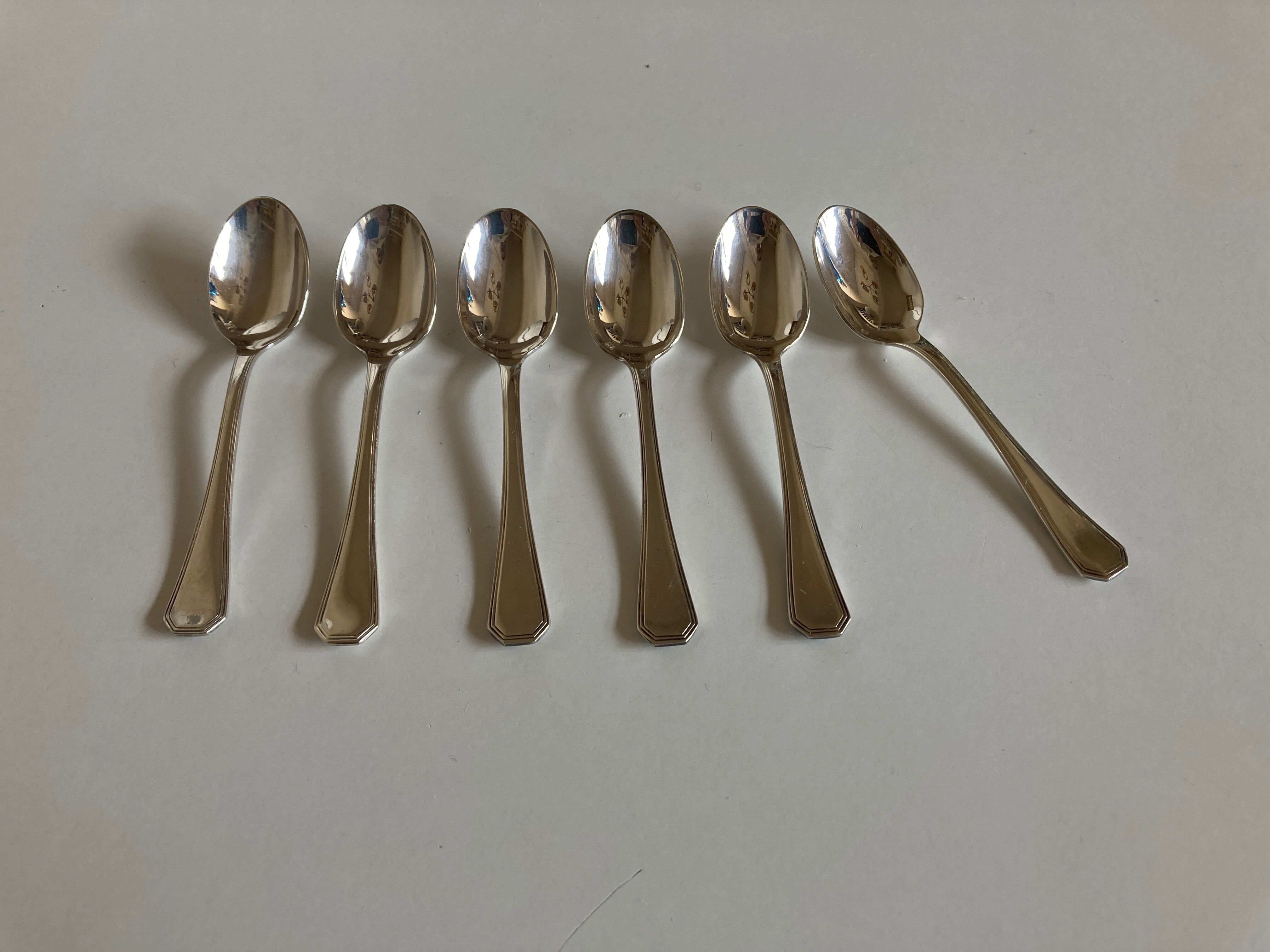 Set of 6 espresso spoons America Christofle Luc Lanel 1930
