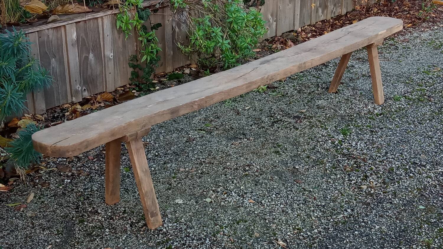 19th century oak farm bench