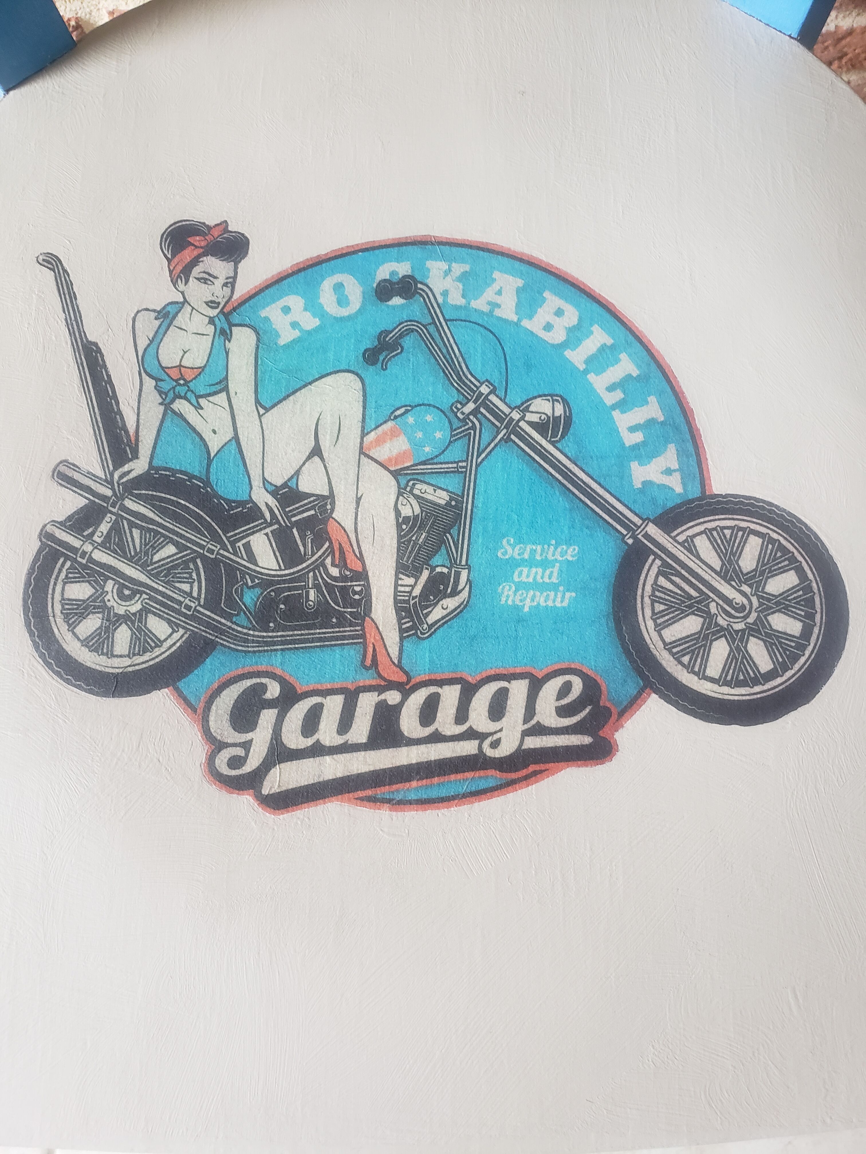 Wooden bistro chair redesigned "Rockabilly"