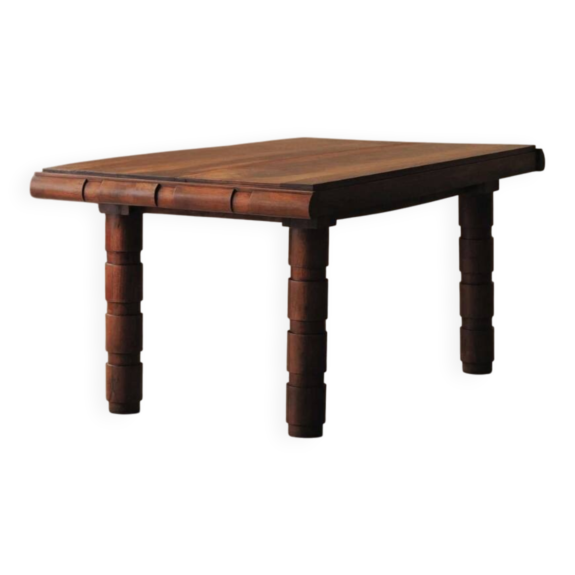 Modernist table in oak and walnut, France, Art Deco, circa 1940.