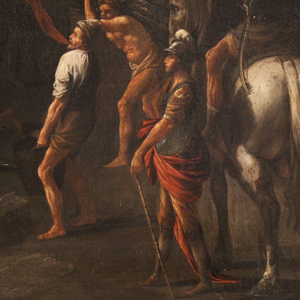 Great 17th-century religious painting, Martyrdom of Saint Lawrence