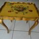 Side coffee table gilded wood decoration flowers year 60