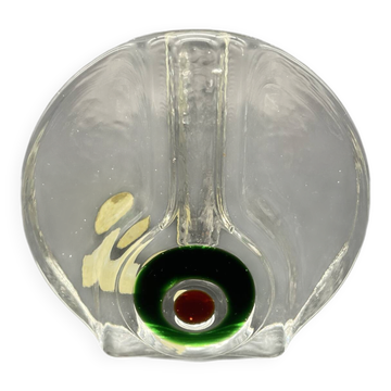 Vase soliflore « Bullseye » Walther Kristallglas – Allemagne de l’Oues
