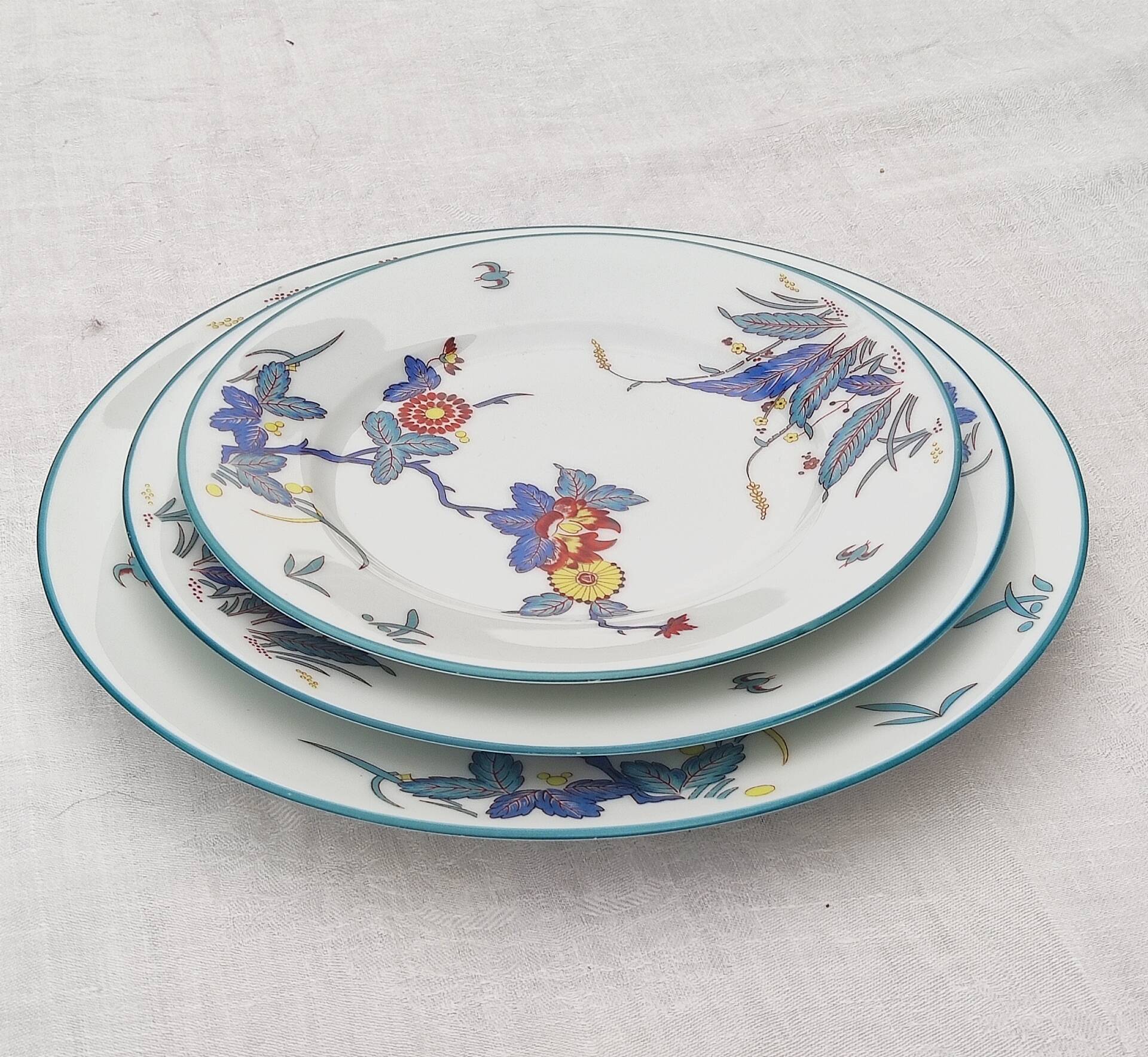 10 flat plates in Limoges porcelain - Haviland