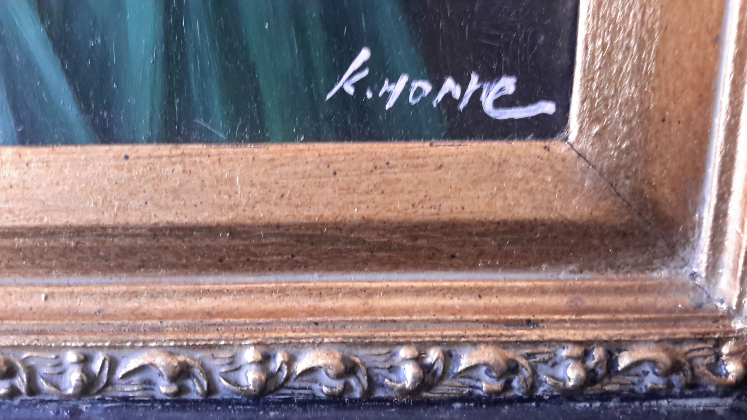 Oil on wood panel fine XIX th "The little girl with cats"