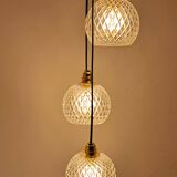 3-light modular pendant light in cut crystal