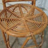 Rattan high chair, bamboo