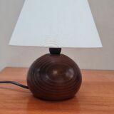 Wooden ball table lamp