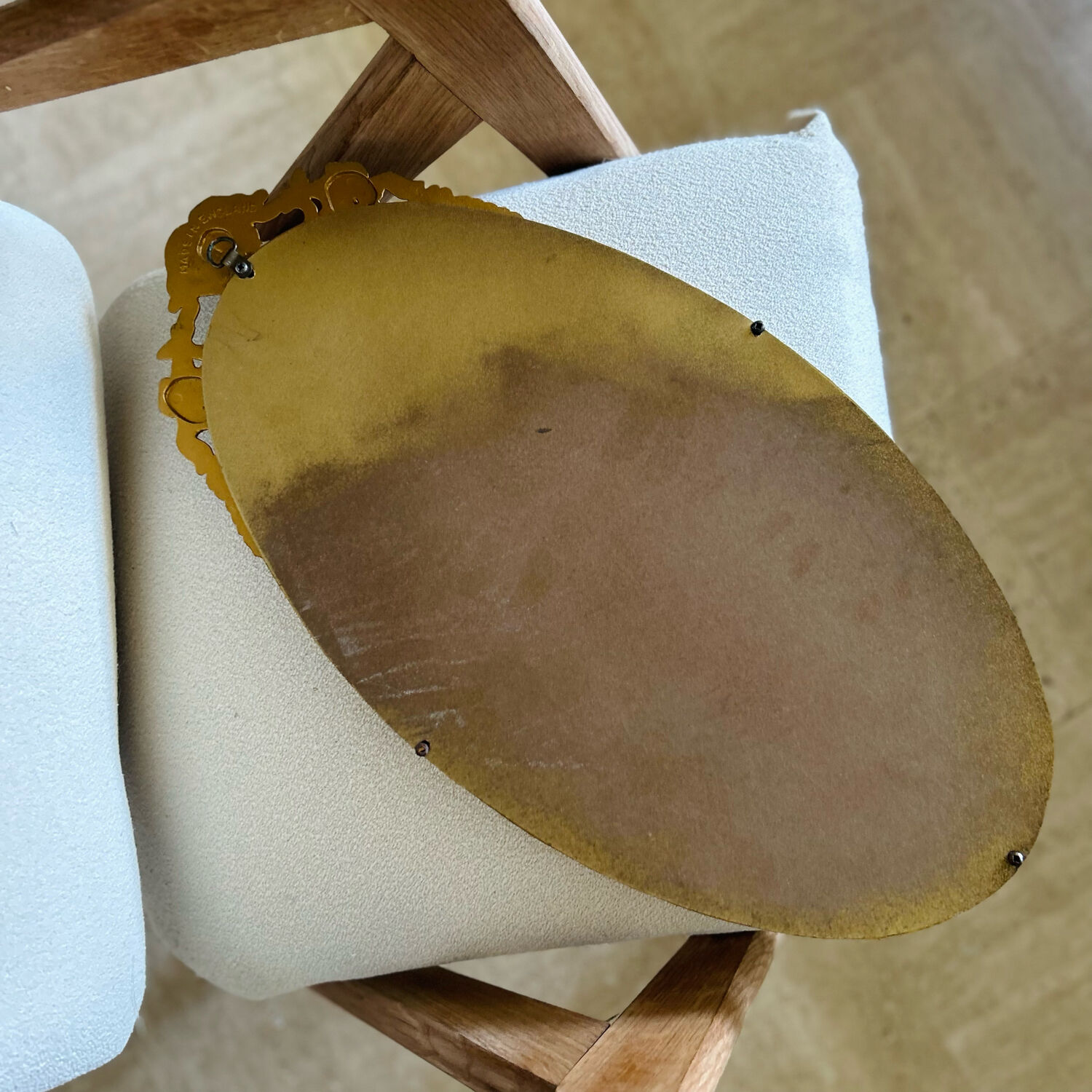 Golden cast iron mirror