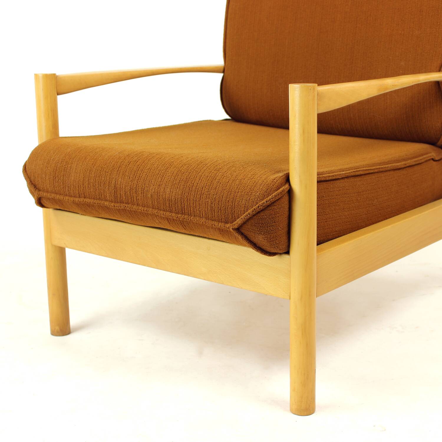 Elegant Lounge Chair In Oak, Czechoslovakia 1960s, 4 Available