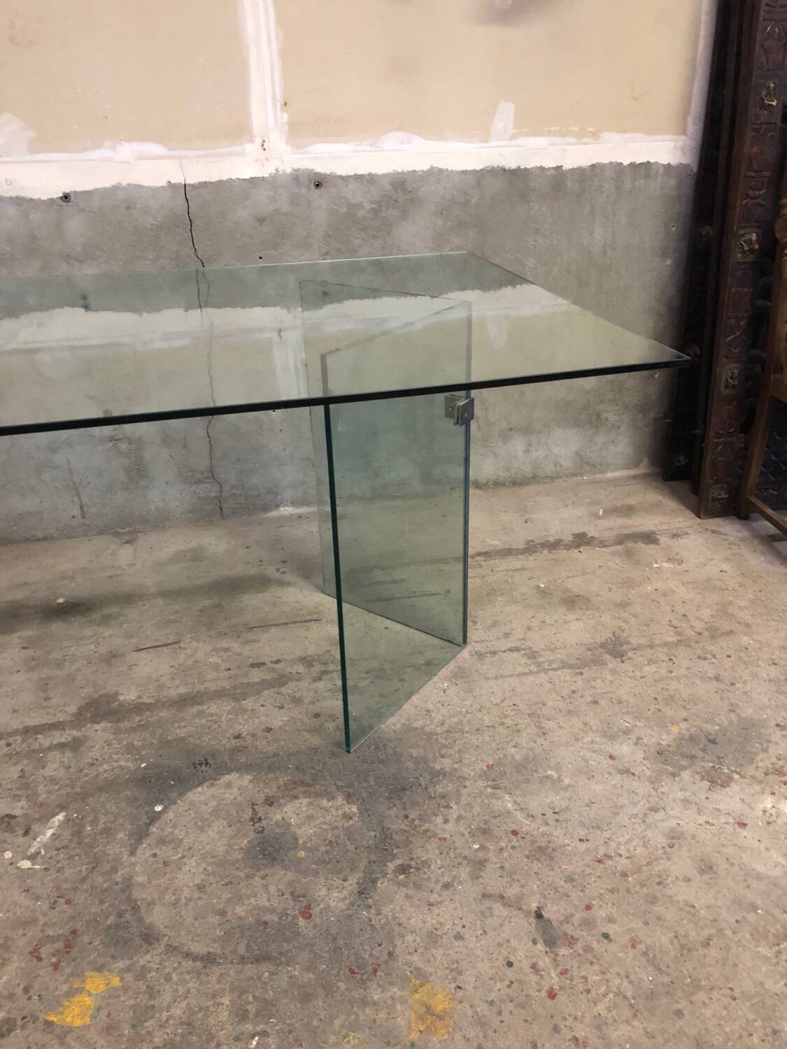 Post modern tempered glass table circa 1980