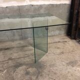 Post modern tempered glass table circa 1980