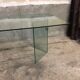 Table verre trempé post moderne circa 1980