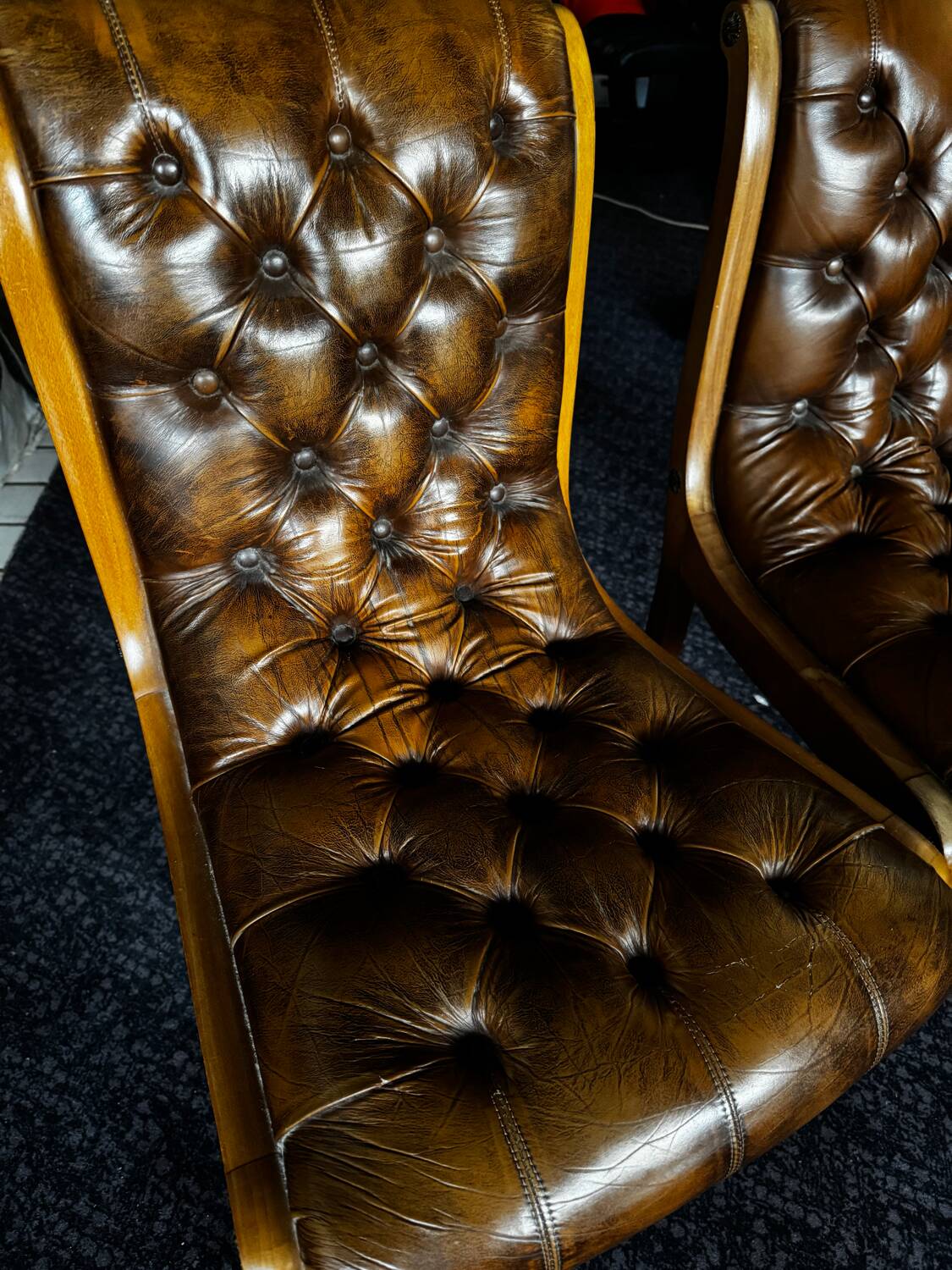 2 English Chesterfield chairs