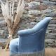 Fauteuil crapaud bleu
