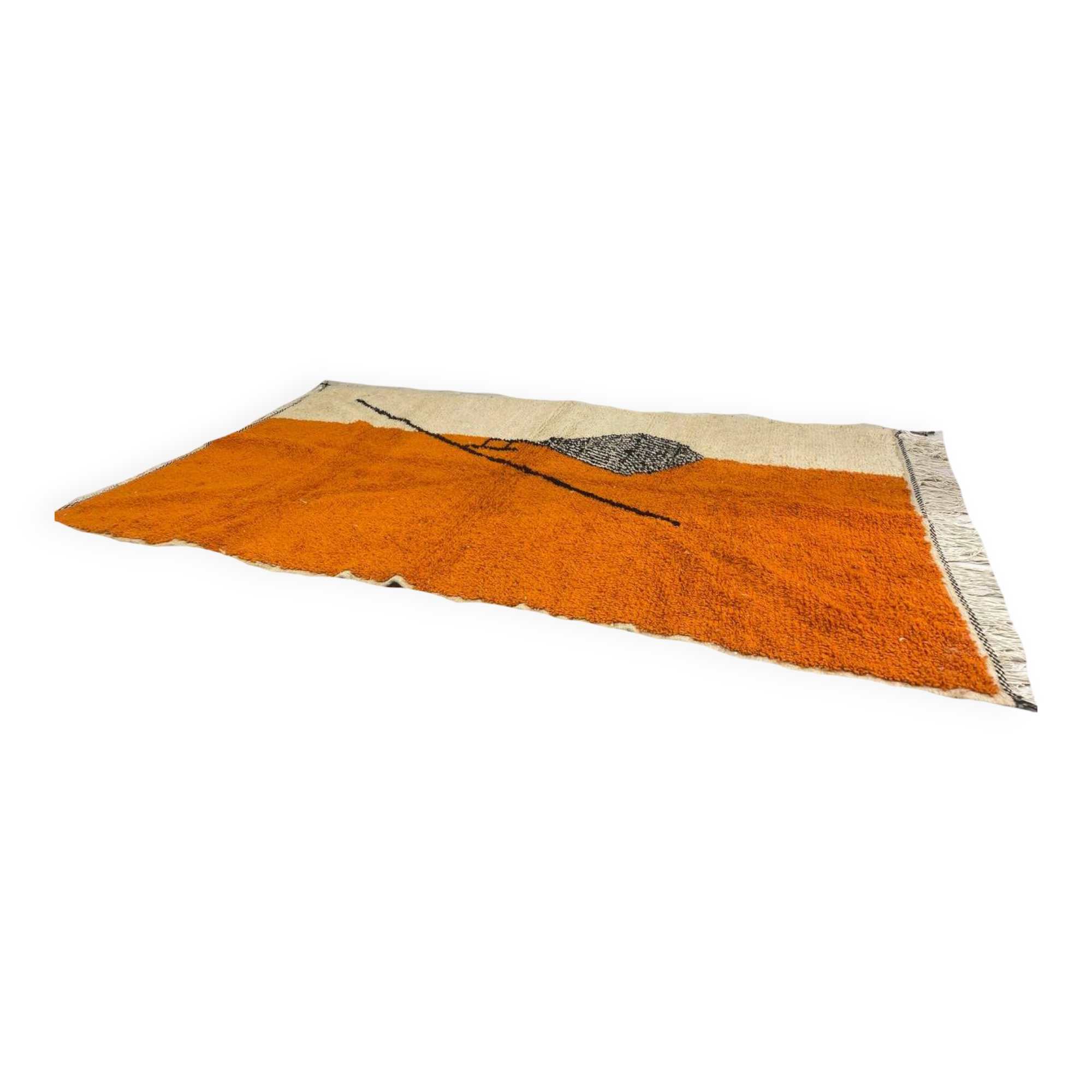 Handmade Moroccan Berber carpet 252 x 152 CM