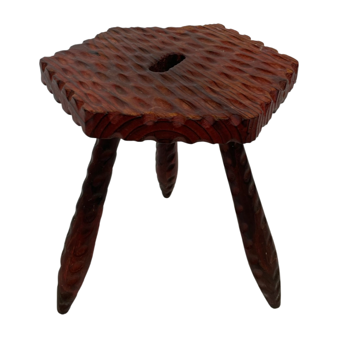 Vintage brutalist stool side table minimalistic