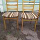 Lot 4 Light wood chairs in vintage Scandinavian fabric