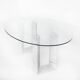 Table named "Diapason". Carrara marble and glass. Cattelan Italia. 90s.