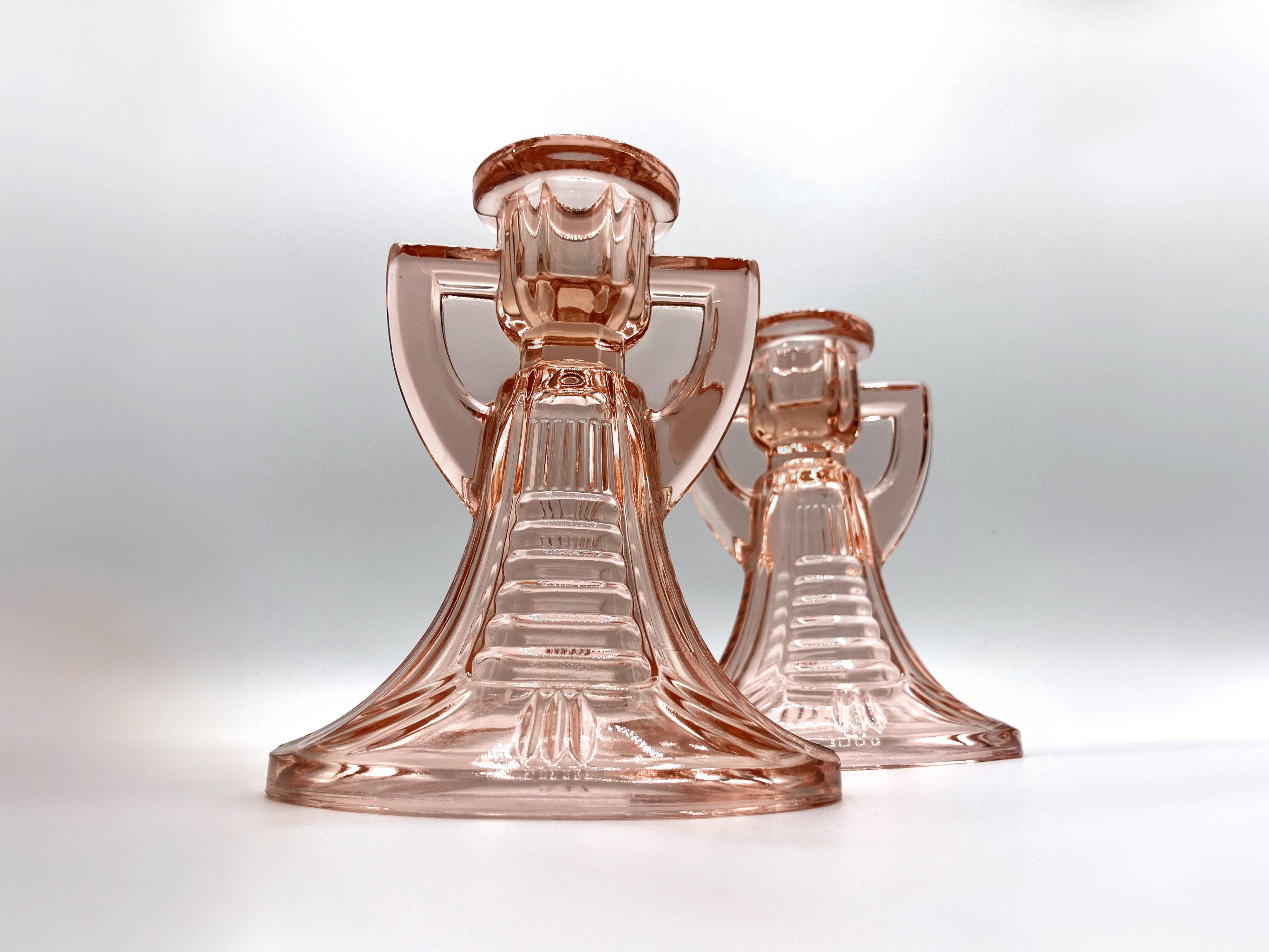 2 Luxval candlesticks • Victoria model • Val Saint Lambert • 1935