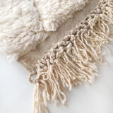 Moroccan Berber carpet blessed ouarain ecru plain with engraved diamonds 170x109cm