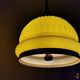 Yellow ribbed glass pull down hanging lamp 1970s