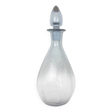 Flacon de toilette vintage en  cristal bleu