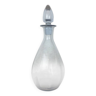 Flacon de toilette vintage en  cristal bleu