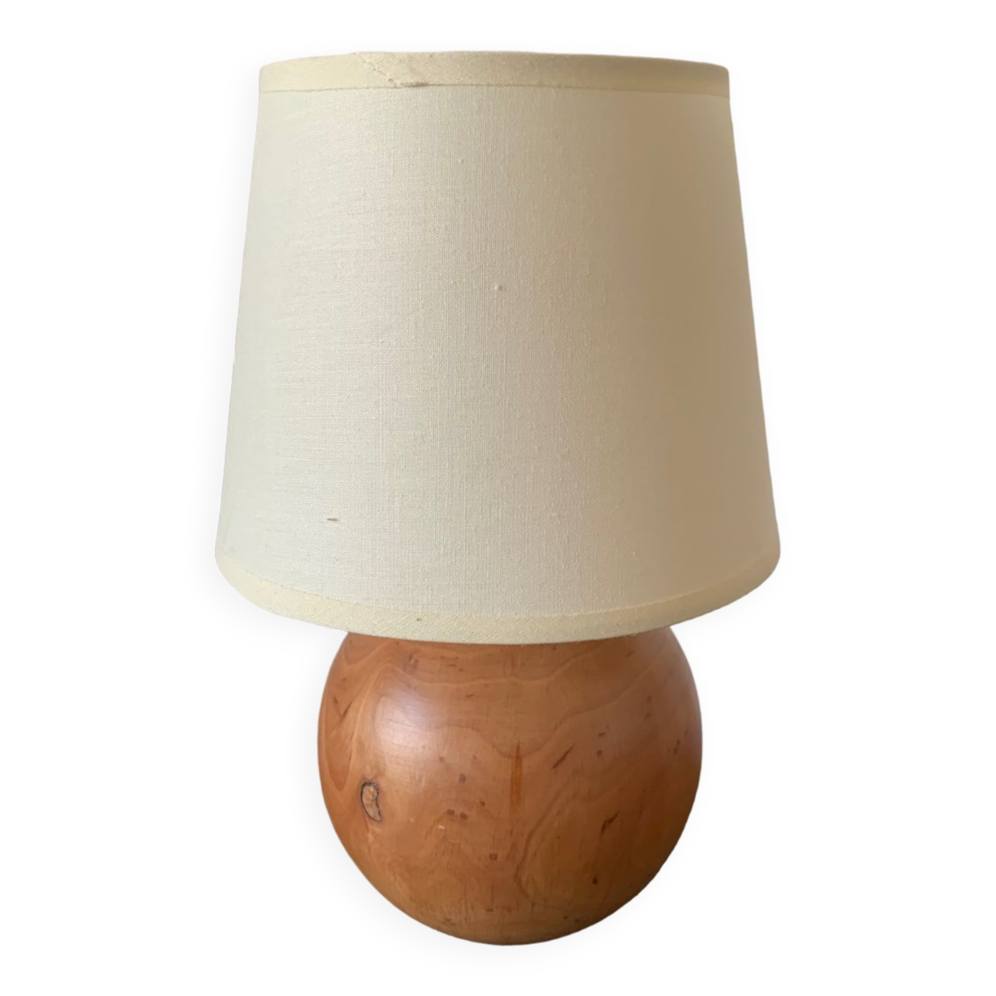 Vintage blond wooden lamp
