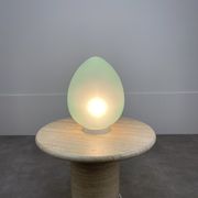 Egg lamp Domec pale green glass 70s