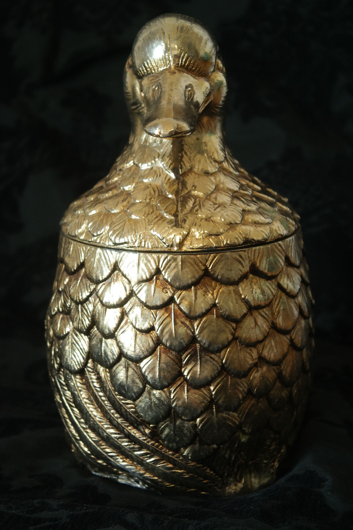 Vintage brass duck ice bucket Italy Mauro Manetti