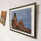 Painting of elongated nude